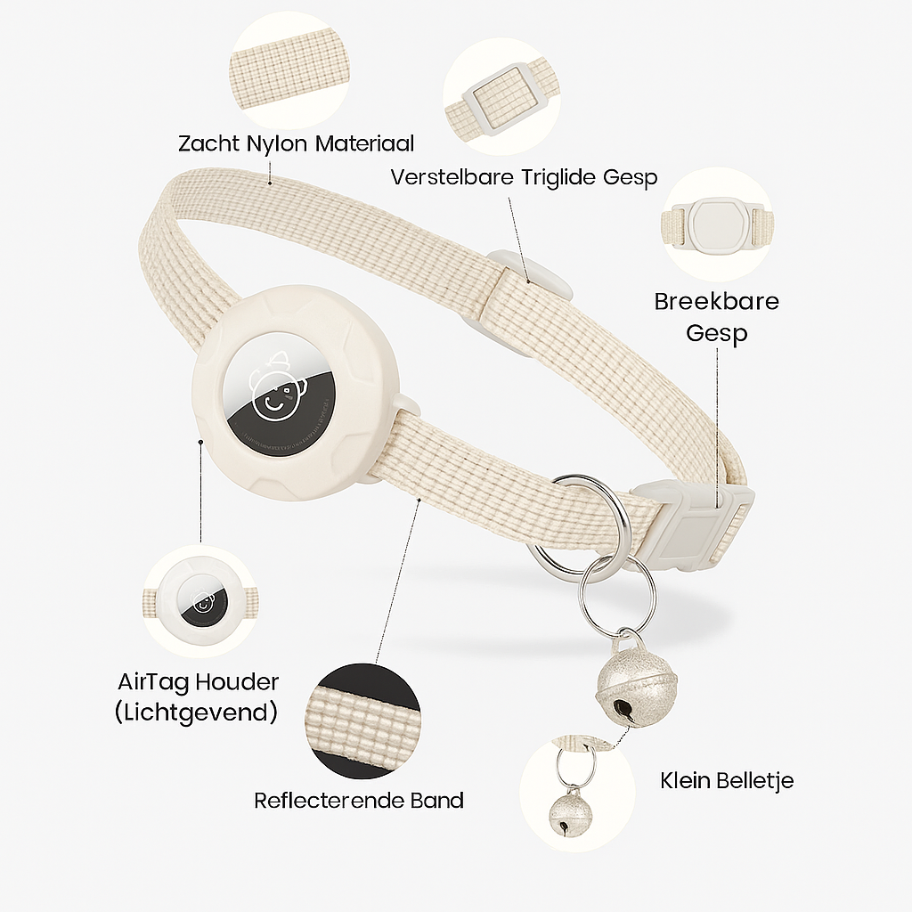 Petly's NekoTrace - halsband met airtag houder
